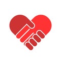 Handshake in heart form Icon